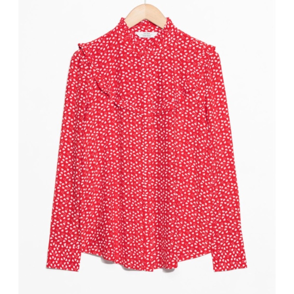 NWT &Other Stories Heart Print Top